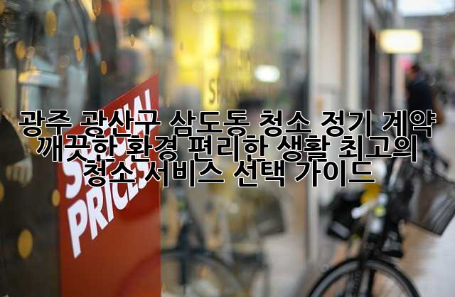 광주 광산구 삼도동 청소 정기 계약: 깨끗한 환경, 편리한 생활! 최고의 청소 서비스 선택 가이드