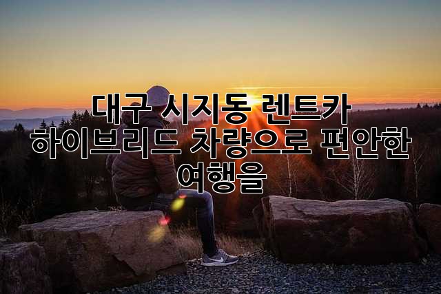 대구 시지동 렌트카: 하이브리드 차량으로 편안한 여행을!
