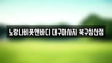 노랑나비풋앤바디 대구마사지 북구침산점
