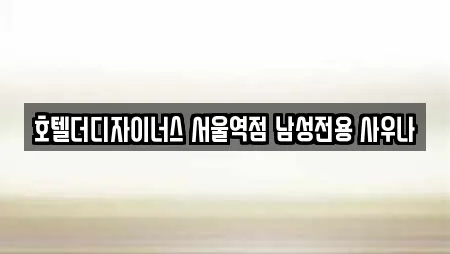 호텔더디자이너스 서울역점 남성전용 사우나
