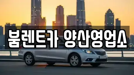 경남 양산시 교동 렌트카 전문 붐렌트카 양산영업소