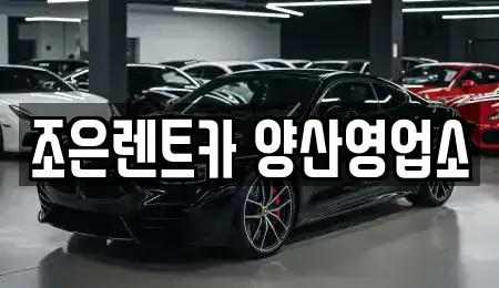 경남 양산시 교동 렌트카 전문 조은렌트카 양산영업소
